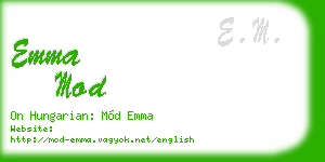 emma mod business card