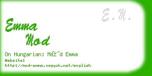 emma mod business card